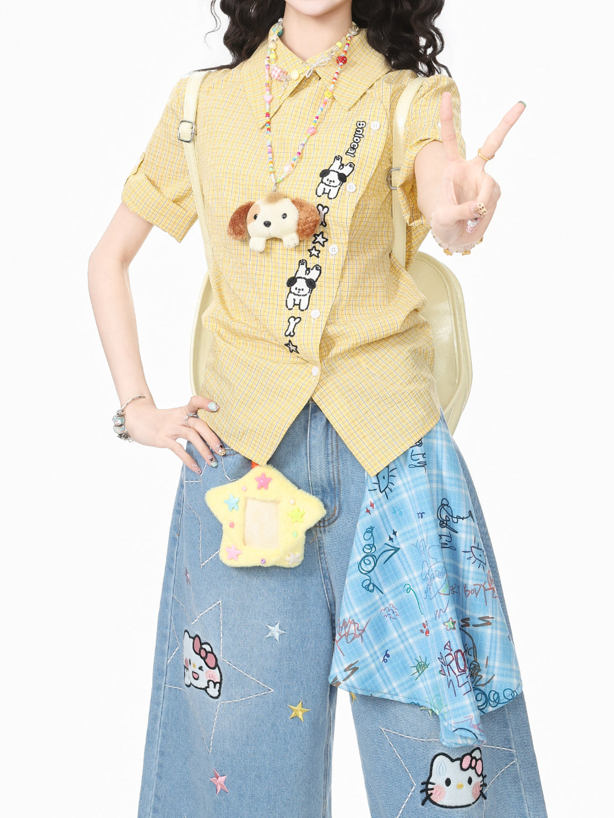 Puppy Peppy Plaid Shirts-Tops-ntbhshop