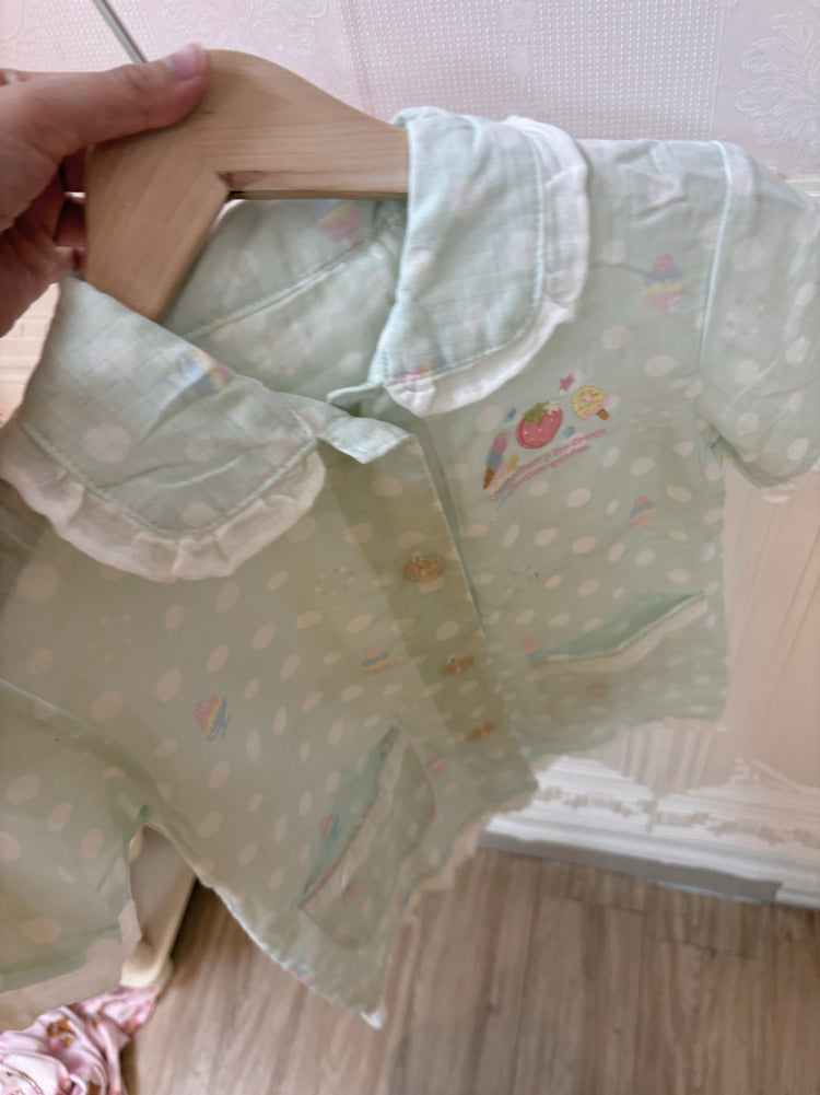 Strawberry Dessert Polka Dot Pajama Set-ntbhshop