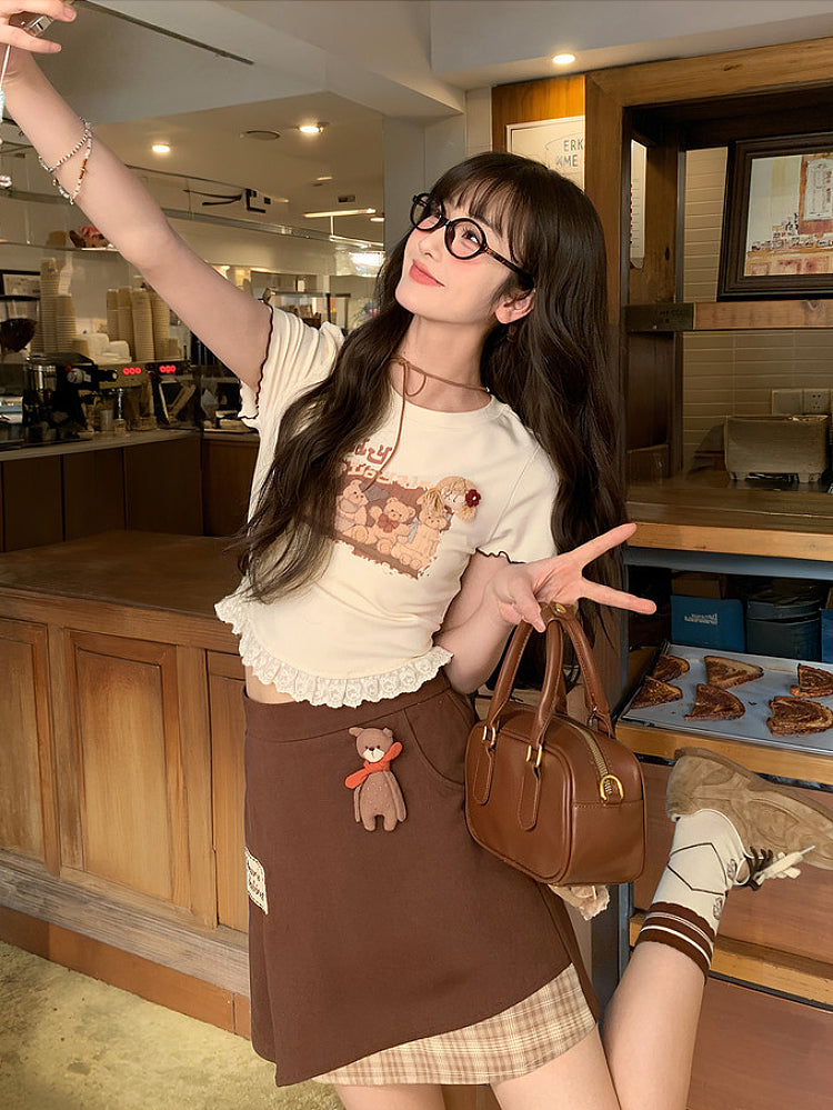 Bears Cabinet Lace Baby Tee-Tops-ntbhshop