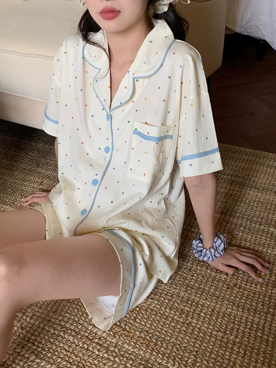 Color Pop Polka Pajama Sets-Sets-ntbhshop