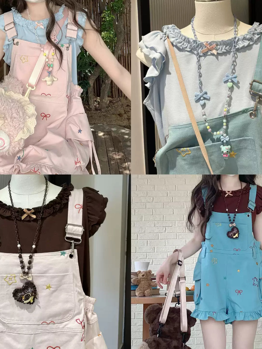 Candy Ribbon Ruffle Crop Tops-Tops-ntbhshop