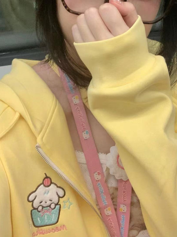 Buttercream Pup Oversize Hooded Jacket-ntbhshop