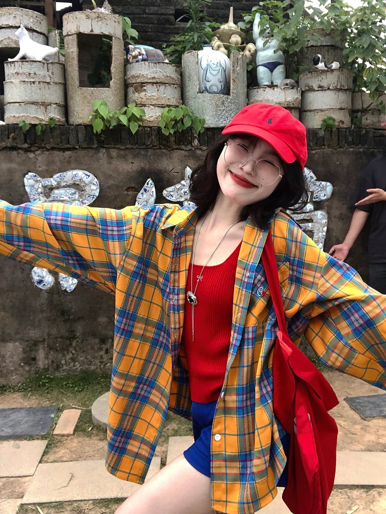 Vintage Radiance Plaid Shirts-Sets-ntbhshop