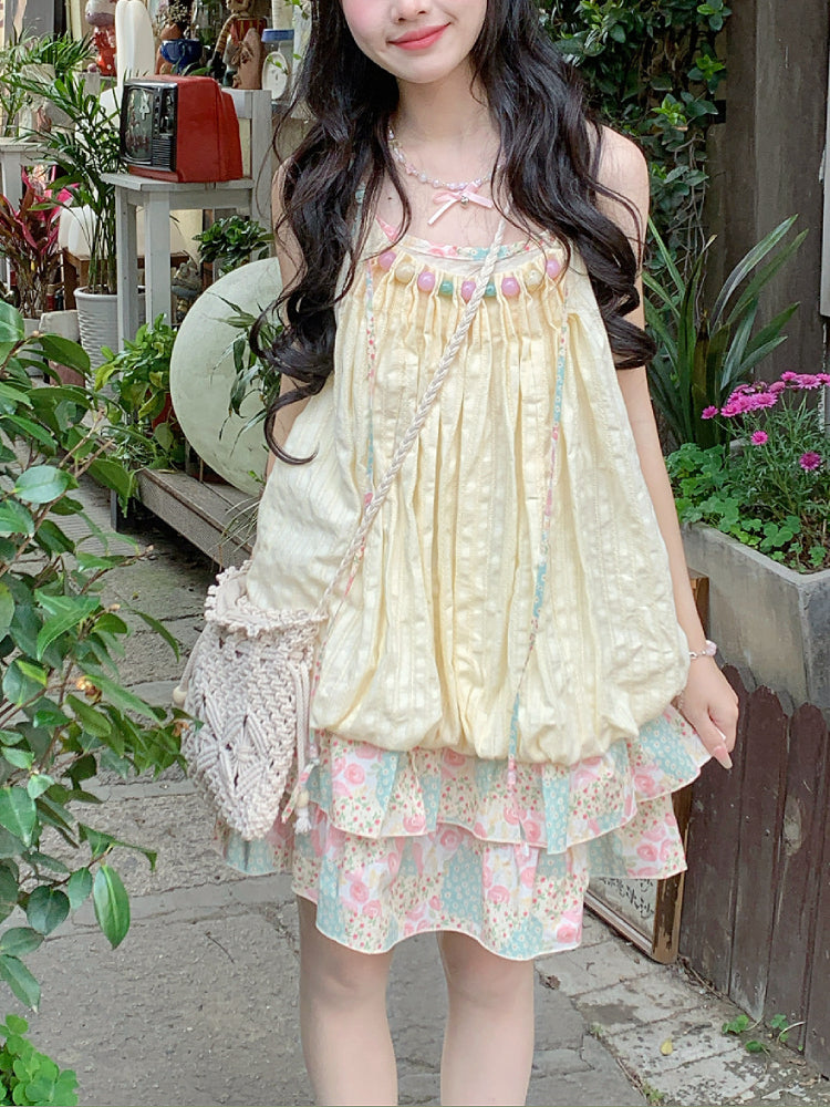 Whimsy Bloom Floral Bubble Dress-ntbhshop