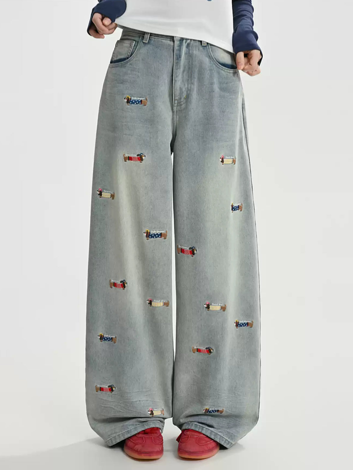 Bus Stop Dachshund Jeans-Bottoms-ntbhshop