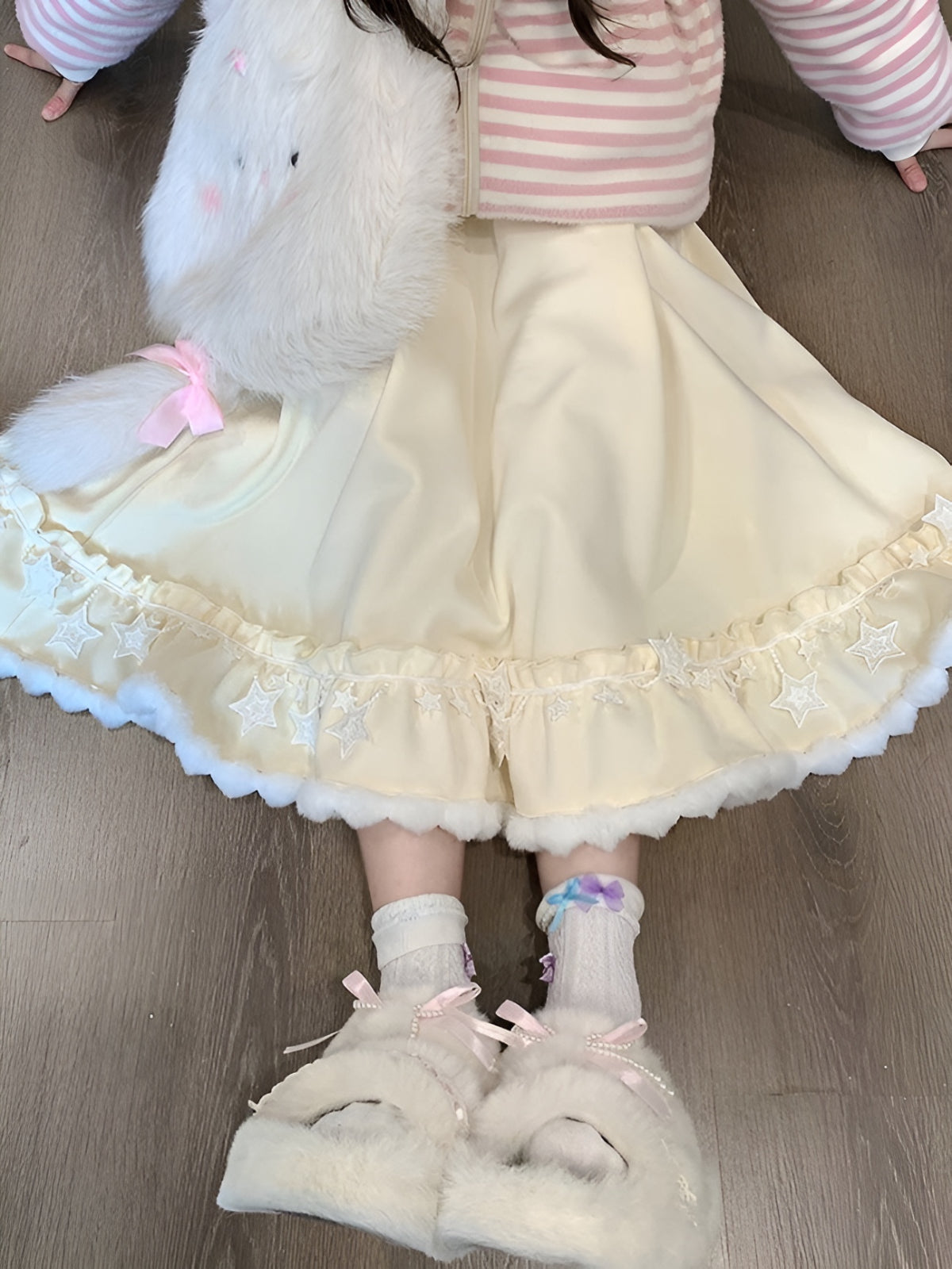 Snow Star Fluff Skirt-Bottoms-ntbhshop