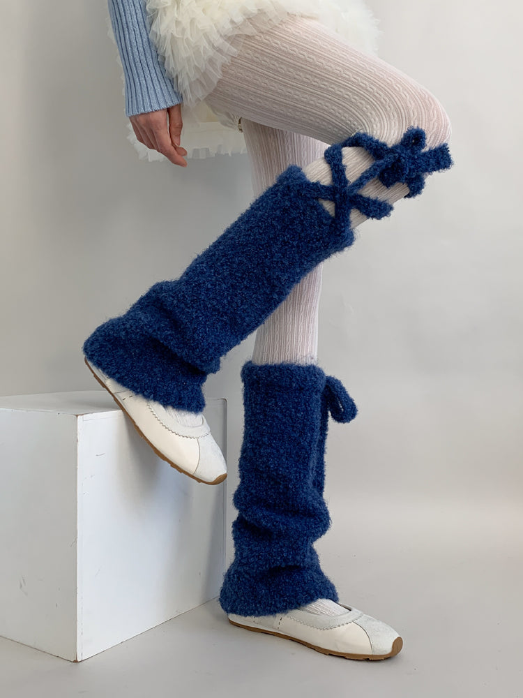 Midnight Lamb Fur Leg Warmers-ntbhshop