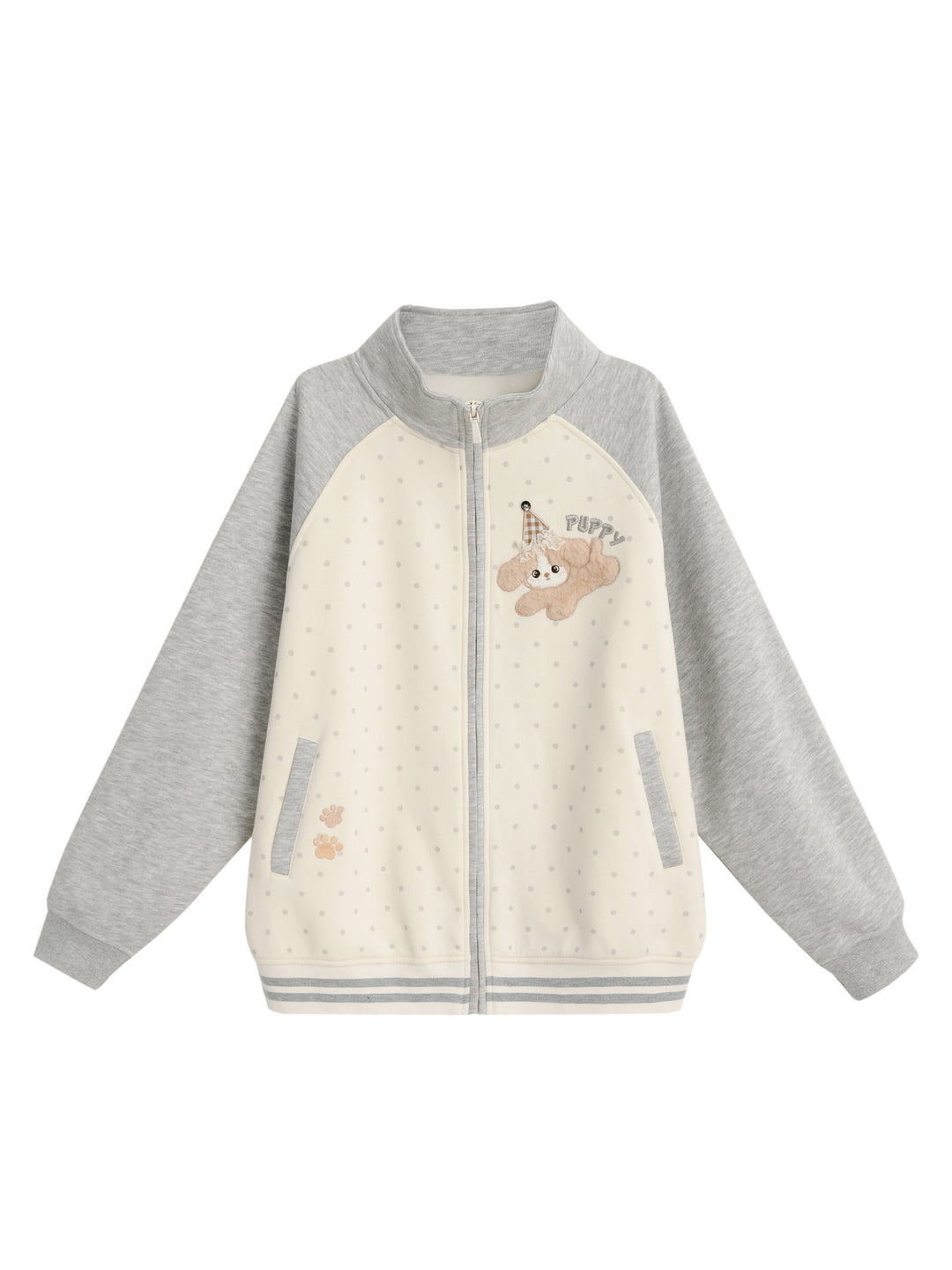 Puppy Dottie Varsity Jacket-Outerwear-ntbhshop