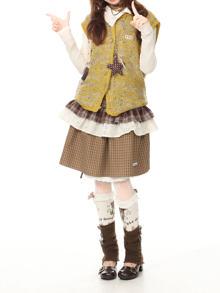 Honey Herb Knit Vests-Outerwear-ntbhshop
