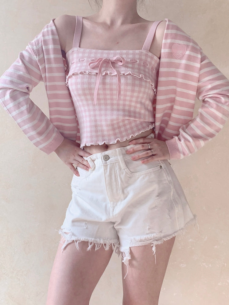 Love Letter Stripe Cardigans-ntbhshop