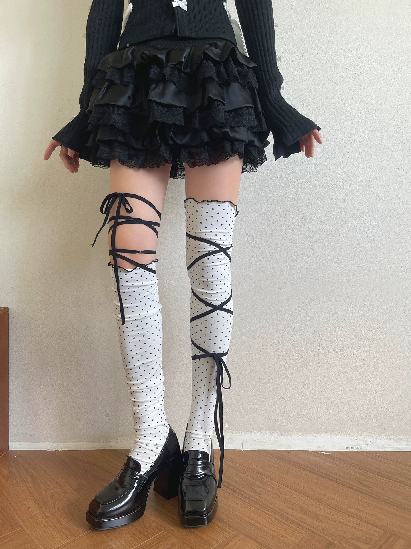 Polka Waltz Lace-Up Stocks-ntbhshop