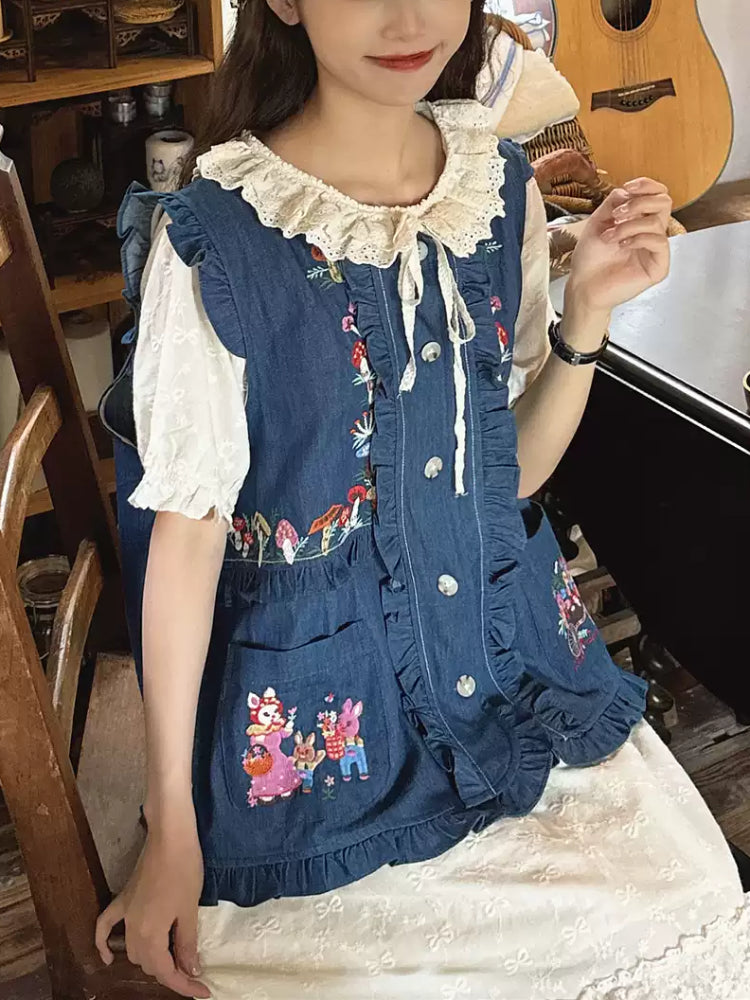 Mori Trail Embroidered Vest-Outerwear-ntbhshop