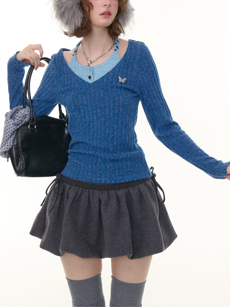 Butterfly Twist Rib Tops-Tops-ntbhshop