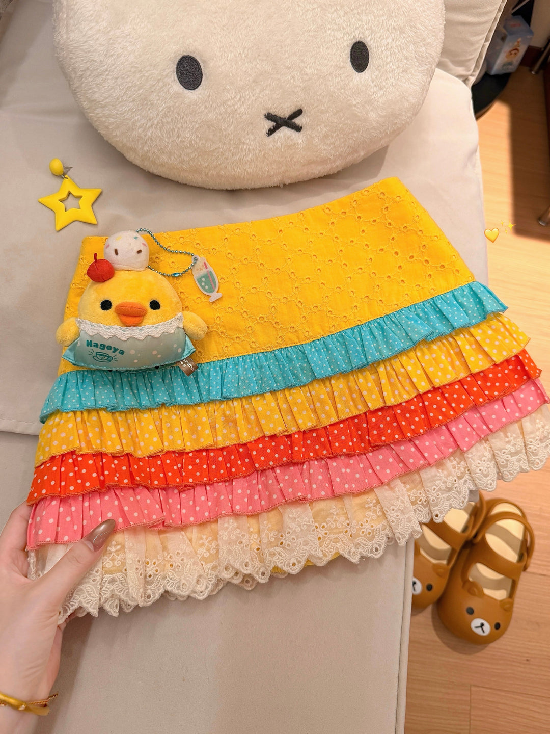 Rainbow Mille Crepe Cotton Skorts-Bottoms-ntbhshop