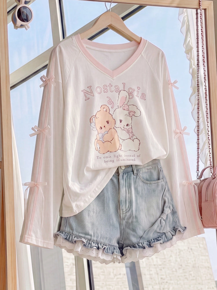 Nostalgia Bunny Lyocell Tee-Tops-ntbhshop