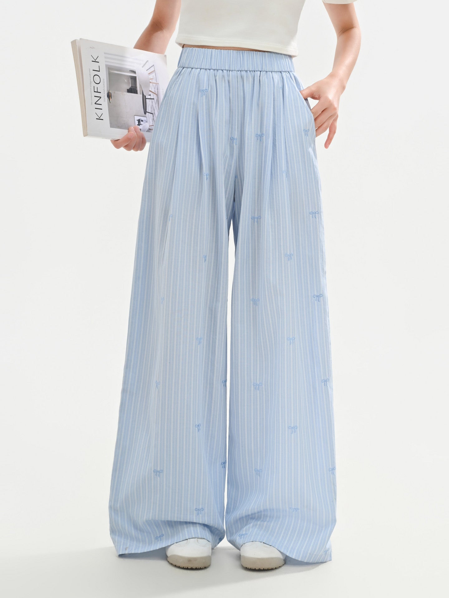 Ribbon Field Stripe Pants-Bottoms-ntbhshop