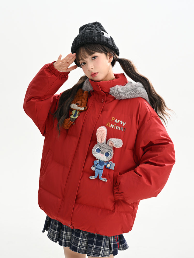 Judy & Nick Zootopia Down Jacket with Detachable Hood-ntbhshop