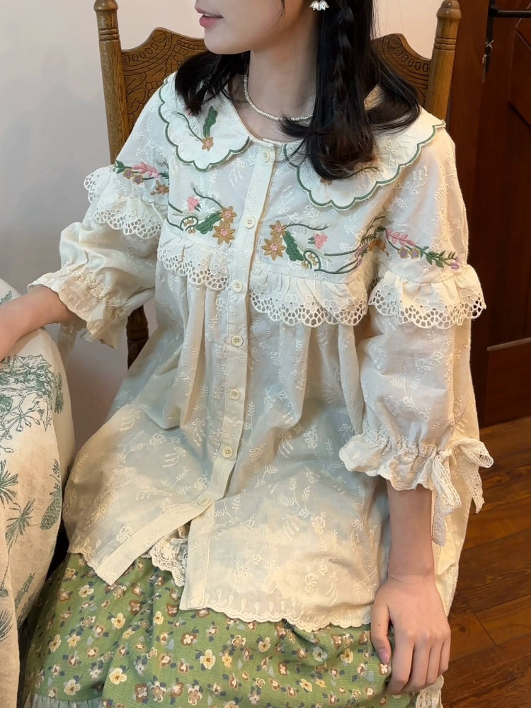 Secret Garden Doll Collar Blouse-ntbhshop