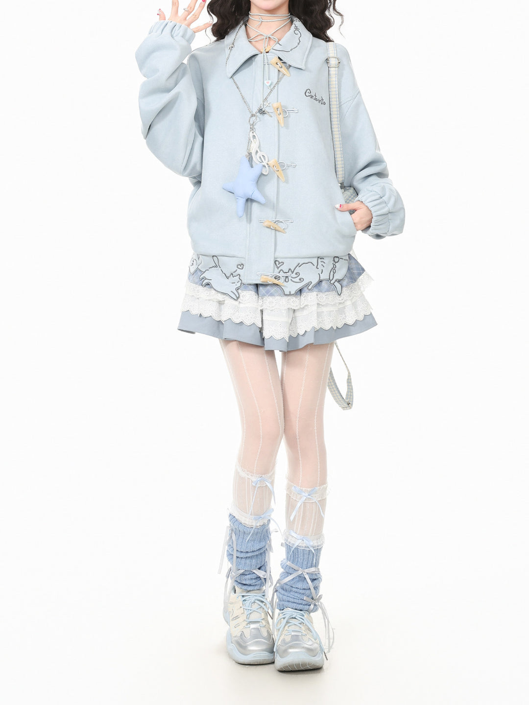 Scribble Cat Suede Jackets-Outerwear-ntbhshop