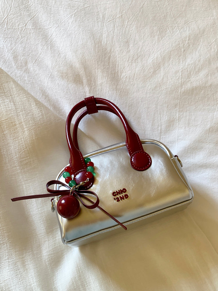 Silver Sleigh Christmas Mini Boston Bag-ntbhshop