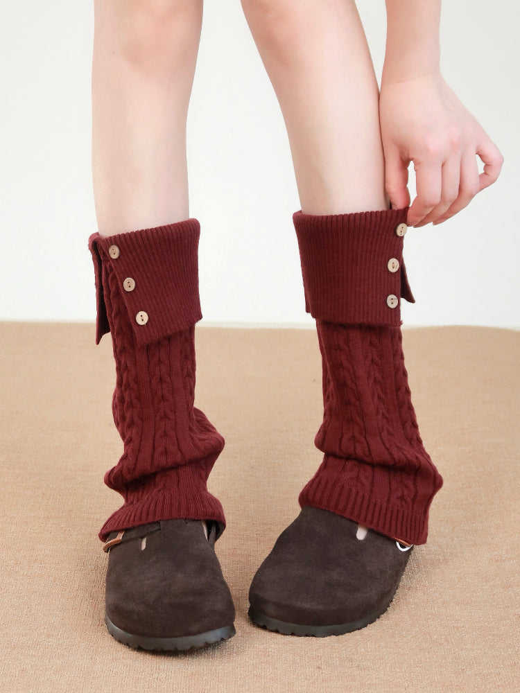 Sweater Collar Button Leg Warmers-ntbhshop