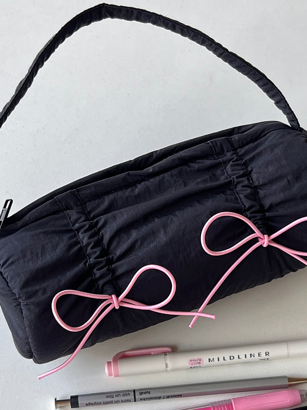 Ribbon Gather Pencil Pouches-Accessories-ntbhshop