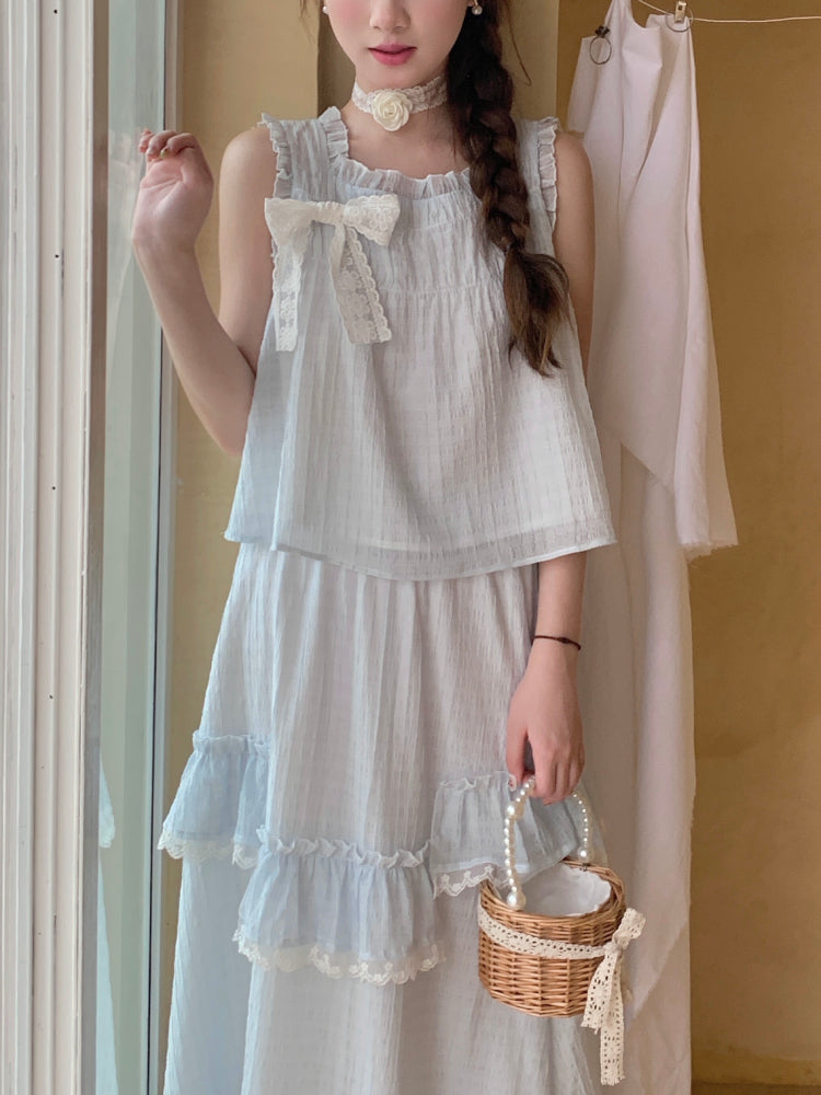 Frosted Summer Crop Top & Midi Skirt-ntbhshop