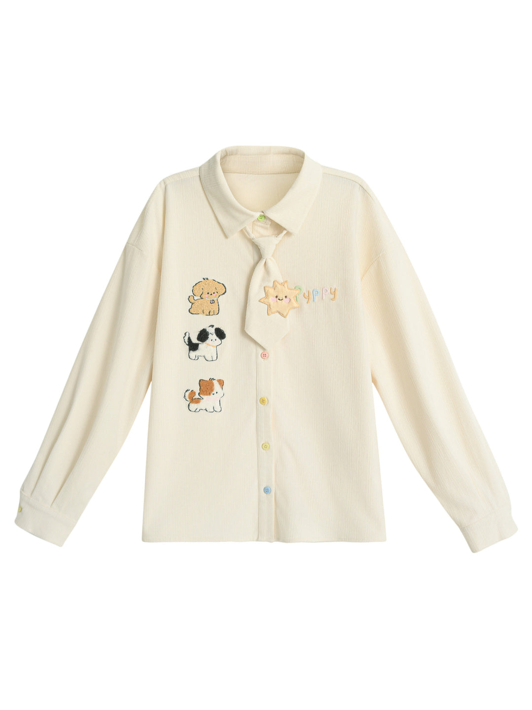 Puppy Parade Tie Shirt-Tops-ntbhshop
