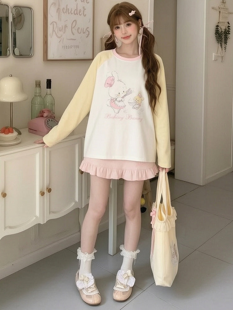 Bakery Bunny Raglan Tee-Tops-ntbhshop