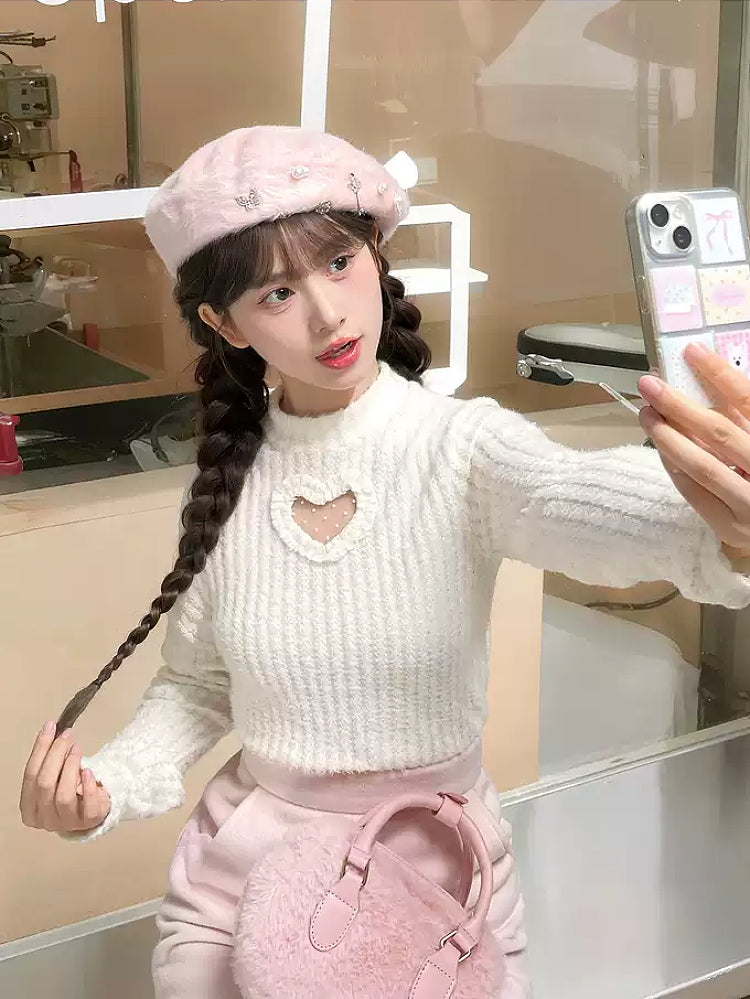 Heart Cut Out Base Turtleneck-Tops-ntbhshop