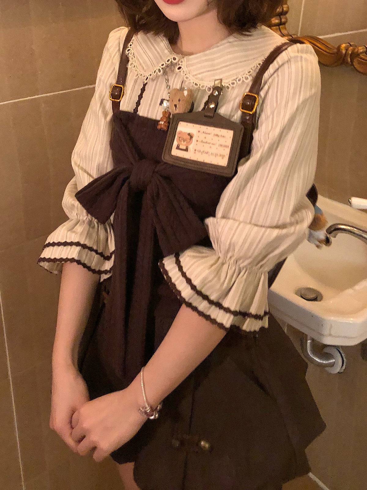 Choco Cherie Layer Knit Blouse-Tops-ntbhshop