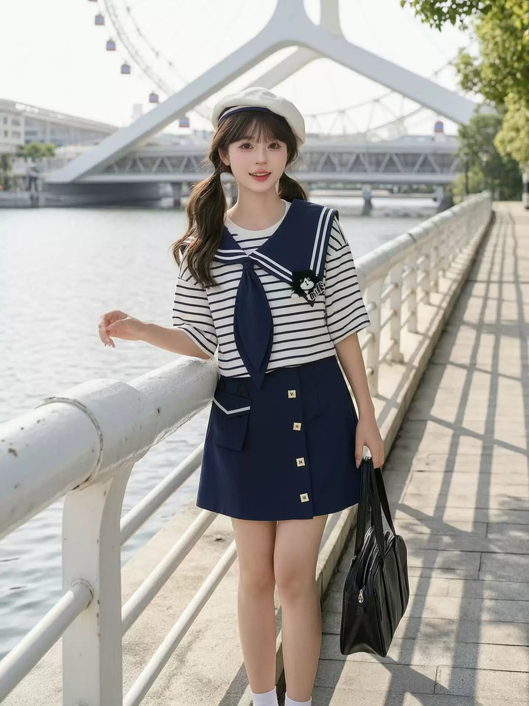 Milk Cat Sailor Tops & Skirts-Sets-ntbhshop
