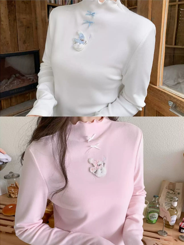 Snowman Cloud Turtleneck Base Top-ntbhshop