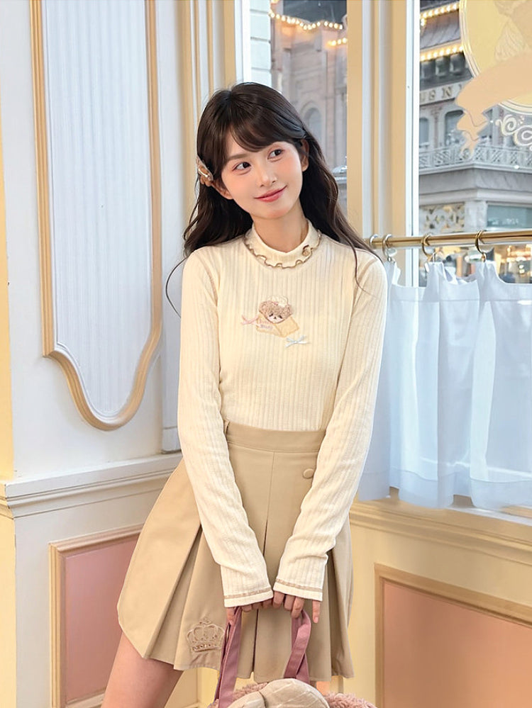 Biscuit Academia Ribbed Base Top-Tops-ntbhshop