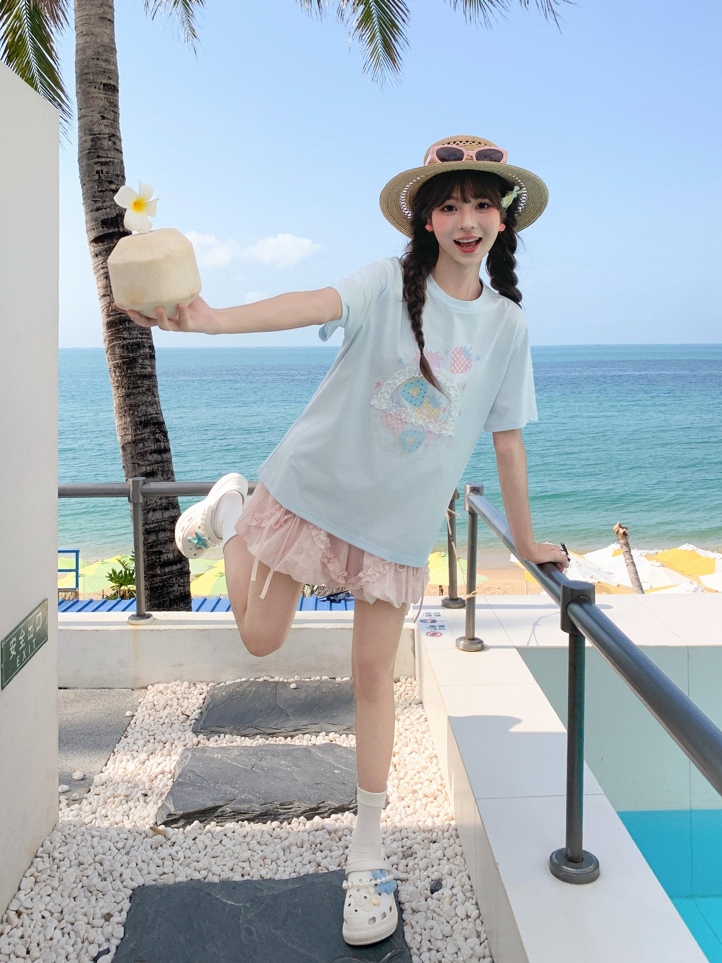 Ocean Candy Lace Tee-Tops-ntbhshop