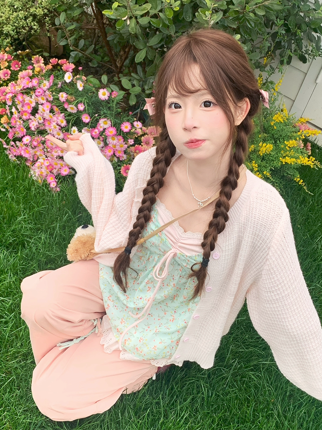Guava Daydreams Cardigan, Camisole & Pants-Sets-ntbhshop