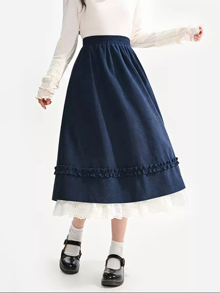 Ribbon Lace Lounge Skirts-Bottoms-ntbhshop