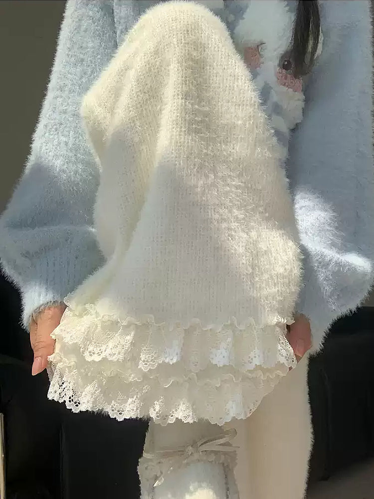 Sweet Lace Fleece Pants-Bottoms-ntbhshop