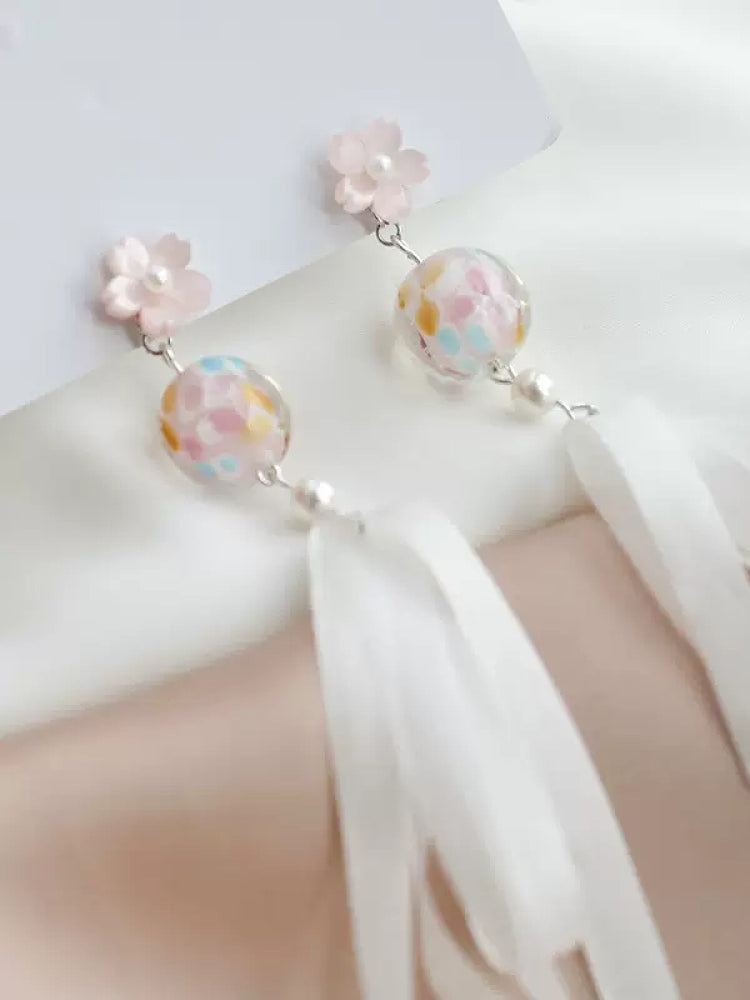 Cherry Blossom Chime Ear Studs & Clips-ntbhshop