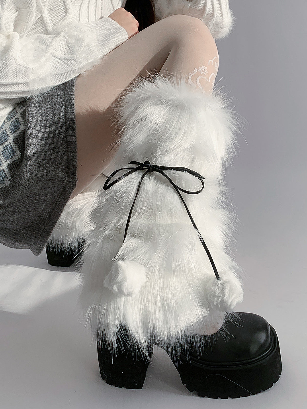Snow Angel Pom Pom Leg Warmers-ntbhshop
