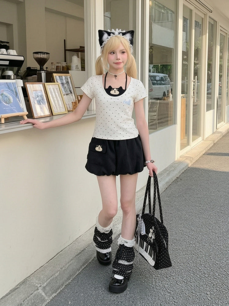 Milk Cat Halter Tee-Tops-ntbhshop