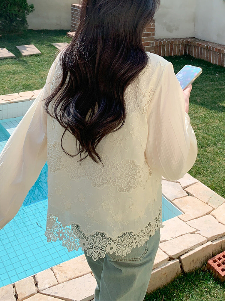 Pearl Garden Lace Blouse-ntbhshop