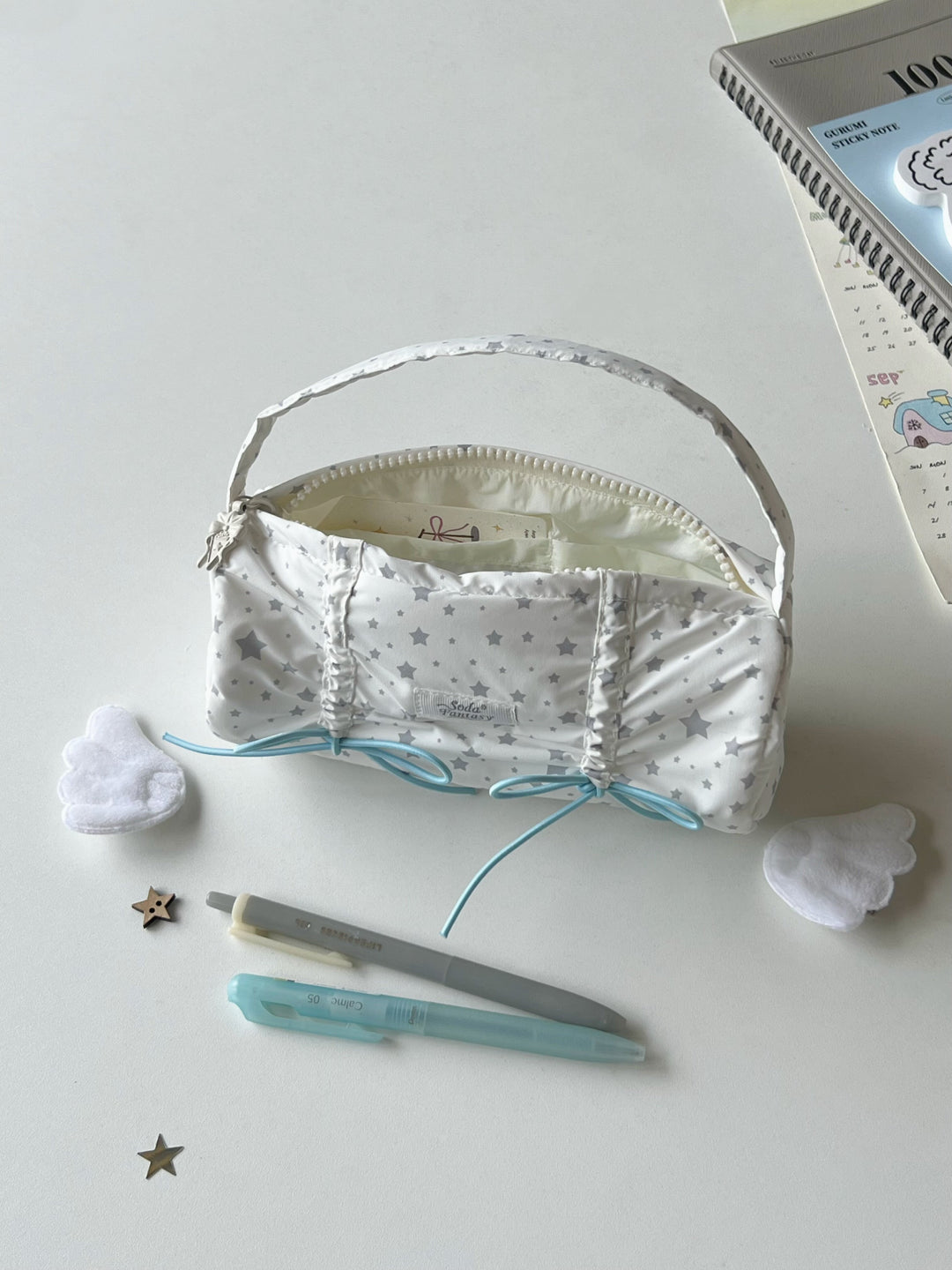 Ribbon Gather Pencil Pouches-Accessories-ntbhshop