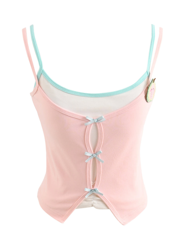 Guava Pop Layer Bra Camisole-Tops-ntbhshop