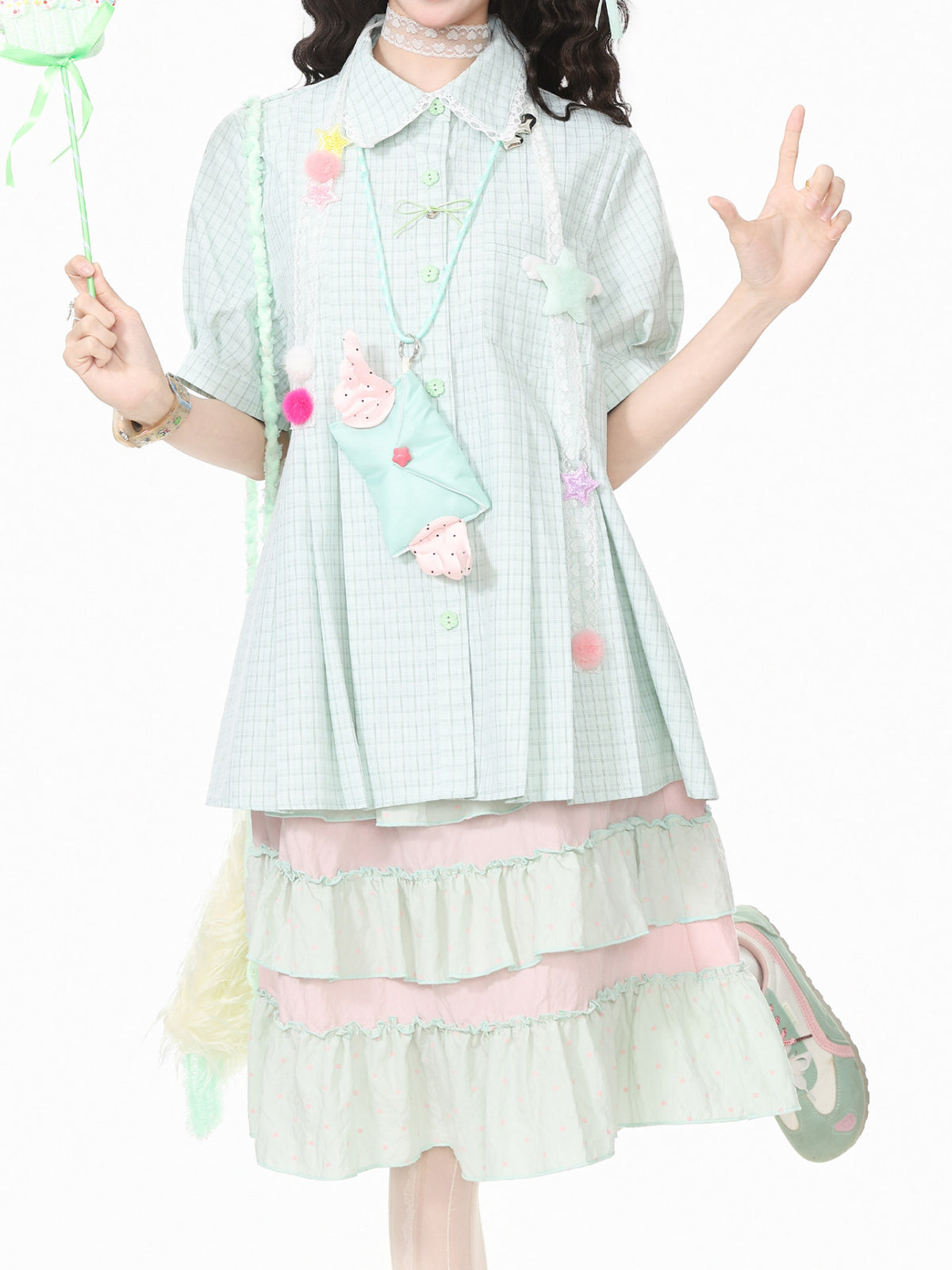 Twinkle Dolly Plaid Shirts & Scarves-Tops-ntbhshop