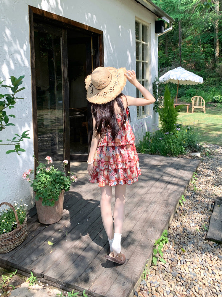 Cherry Picnic Retro Layered Dress-Dresses-ntbhshop