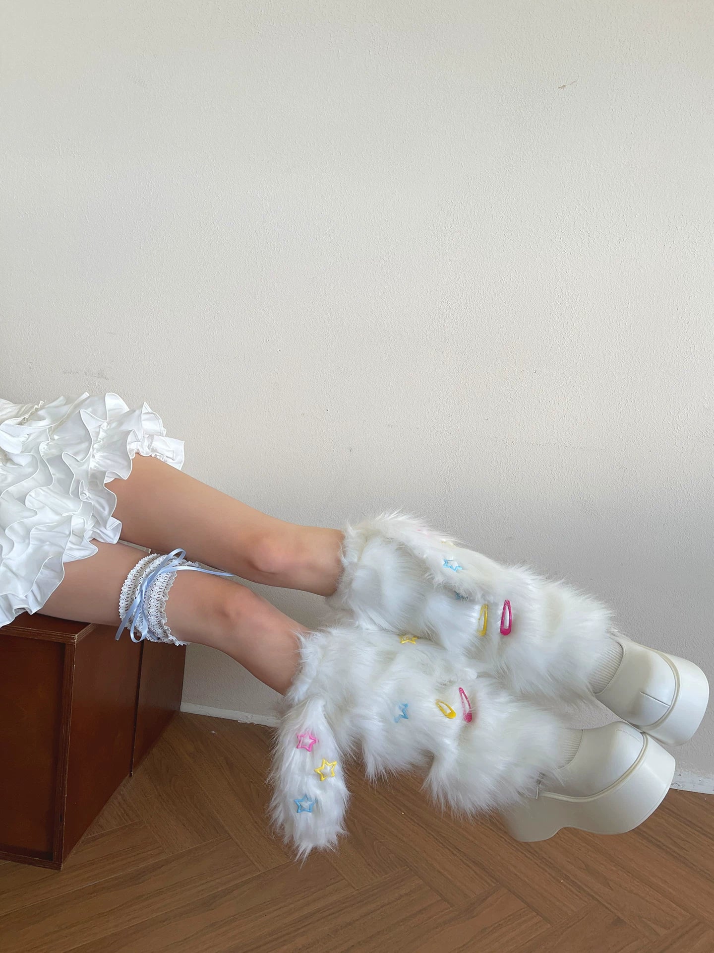 Snow Bunny Stardust Fur Leg Warmers-ntbhshop