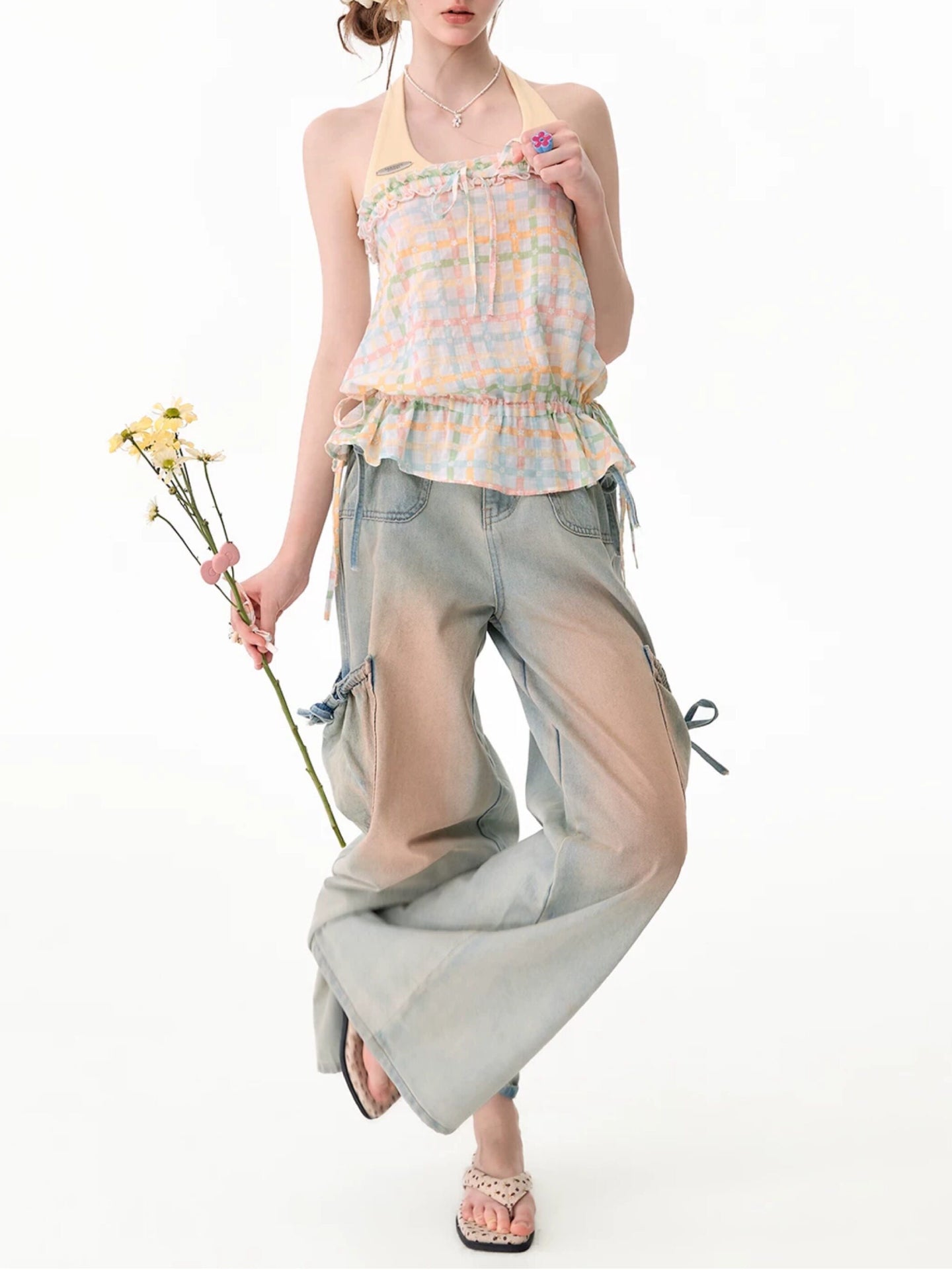 Peach Soda Plaid Top-Tops-ntbhshop