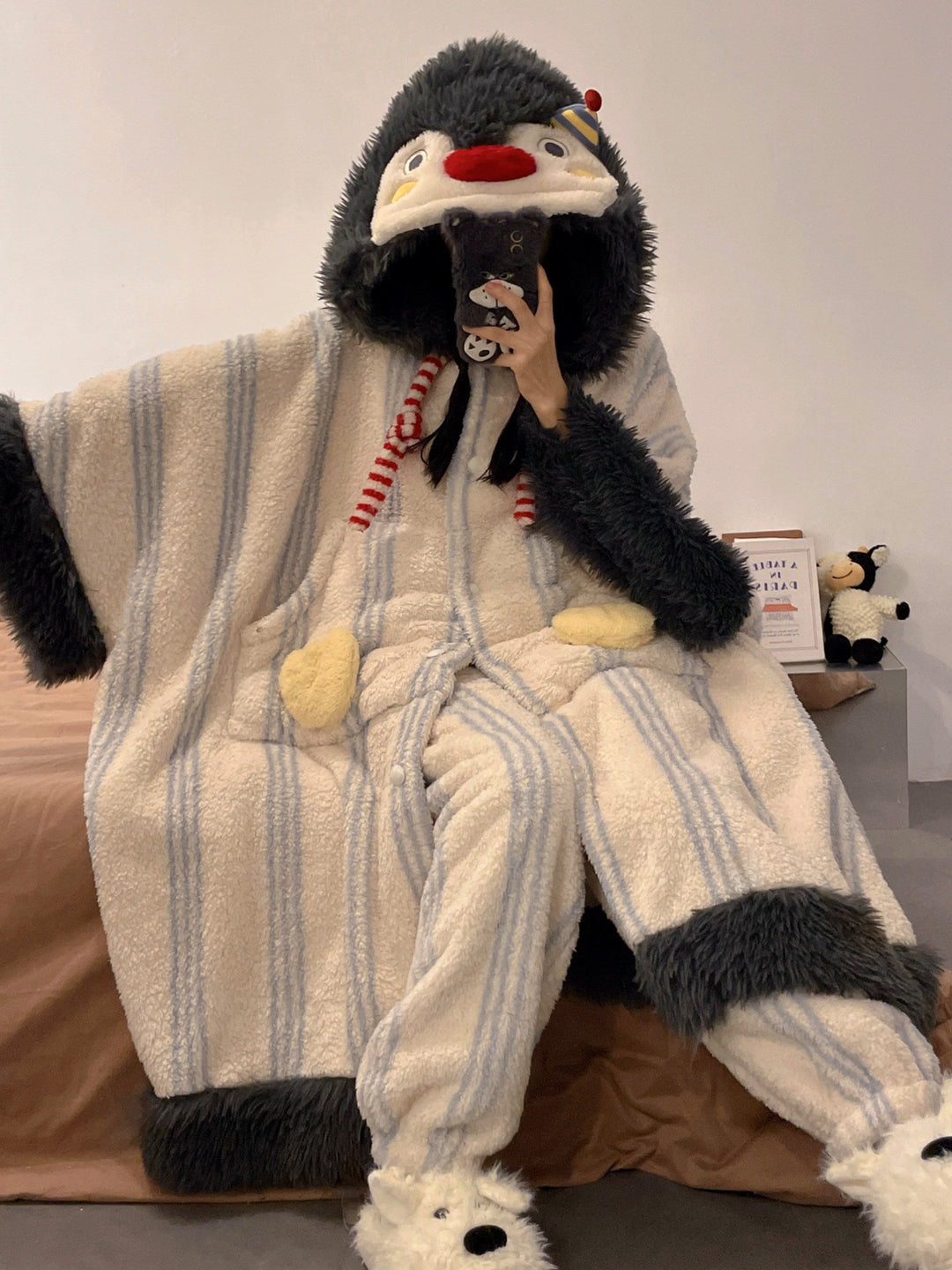 Baby Penguin Fleece Pajamas Set-Sets-ntbhshop