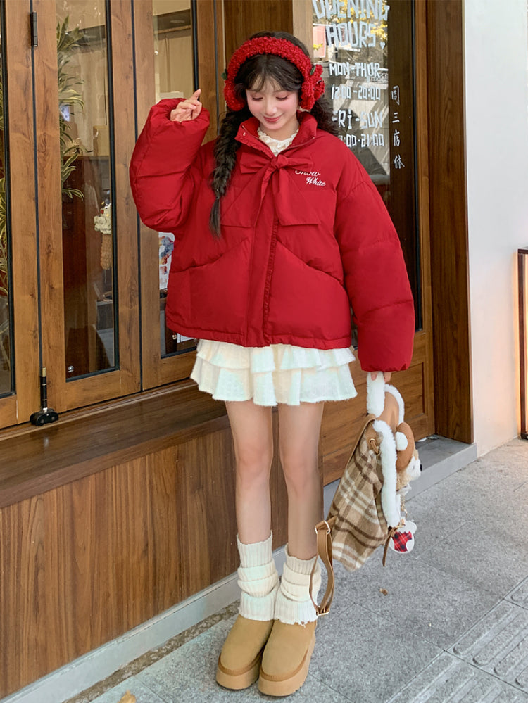 Snow White Cozy Crop Puffer Jacket-ntbhshop